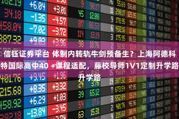 信钰证券平台 体制内转轨牛剑预备生？上海阿德科特国际高中40 +课程适配，藤校导师1V1定制升学路