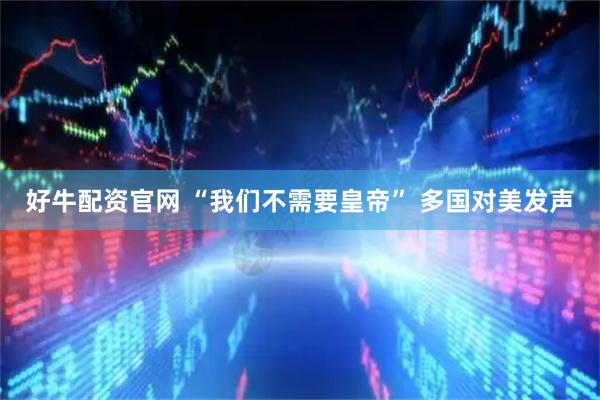 好牛配资官网 “我们不需要皇帝” 多国对美发声