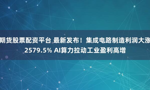 期货股票配资平台 最新发布！集成电路制造利润大涨2579.5% AI算力拉动工业盈利高增